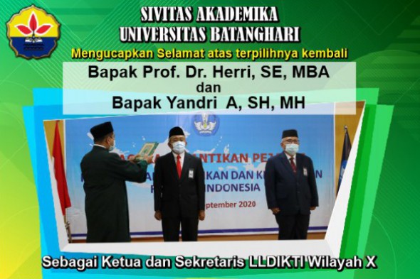 1. Selamat atas terpilihnya kembali Prof.Dr. Herri,SE,MBA sebagai Kepala LLDIKTI Wilayah X