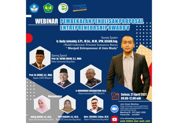 2. ENTREPRENEURSHIP AWARD (EA) V (WEBINAR PEMBEKALAN PENULISAN PROPOSAL LLDIKTI WILAYAH X)