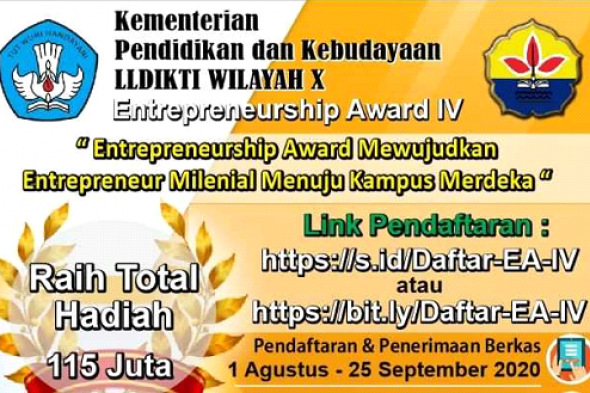 2. PENDAFTARAN ENTREPRENEURSHIP AWARD IV 2020 TELAH DIBUKA. AYO DAFTARKAN DIRIMU!