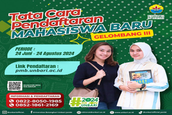 PENDAFTARAN MAHASISWA BARU GEL. 3 UNBARI