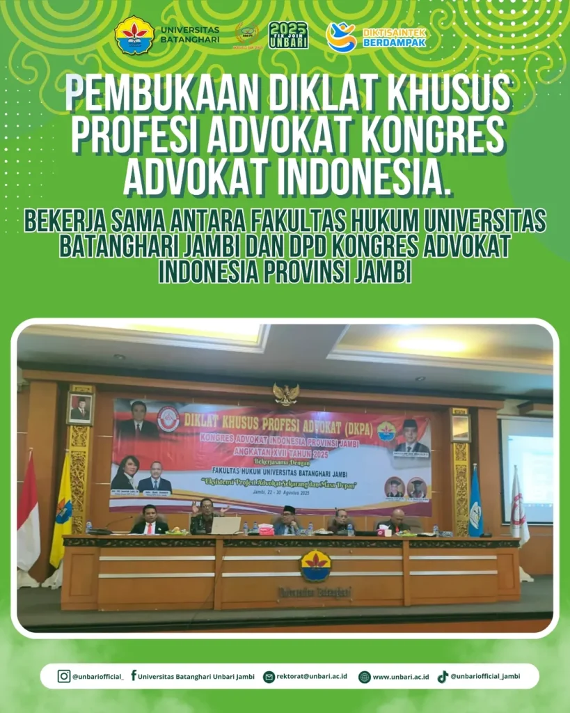 Pembukaan Diklat Khusus Profesi Advokat Kongres Advokat Indonesia.Bekerja sama antara Fakultas